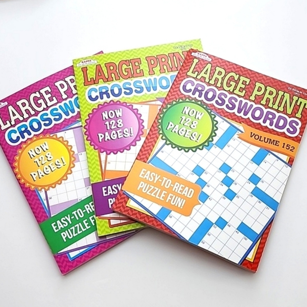 KAPPA Large Print Crosswords Puzzles 3 Books Bundle